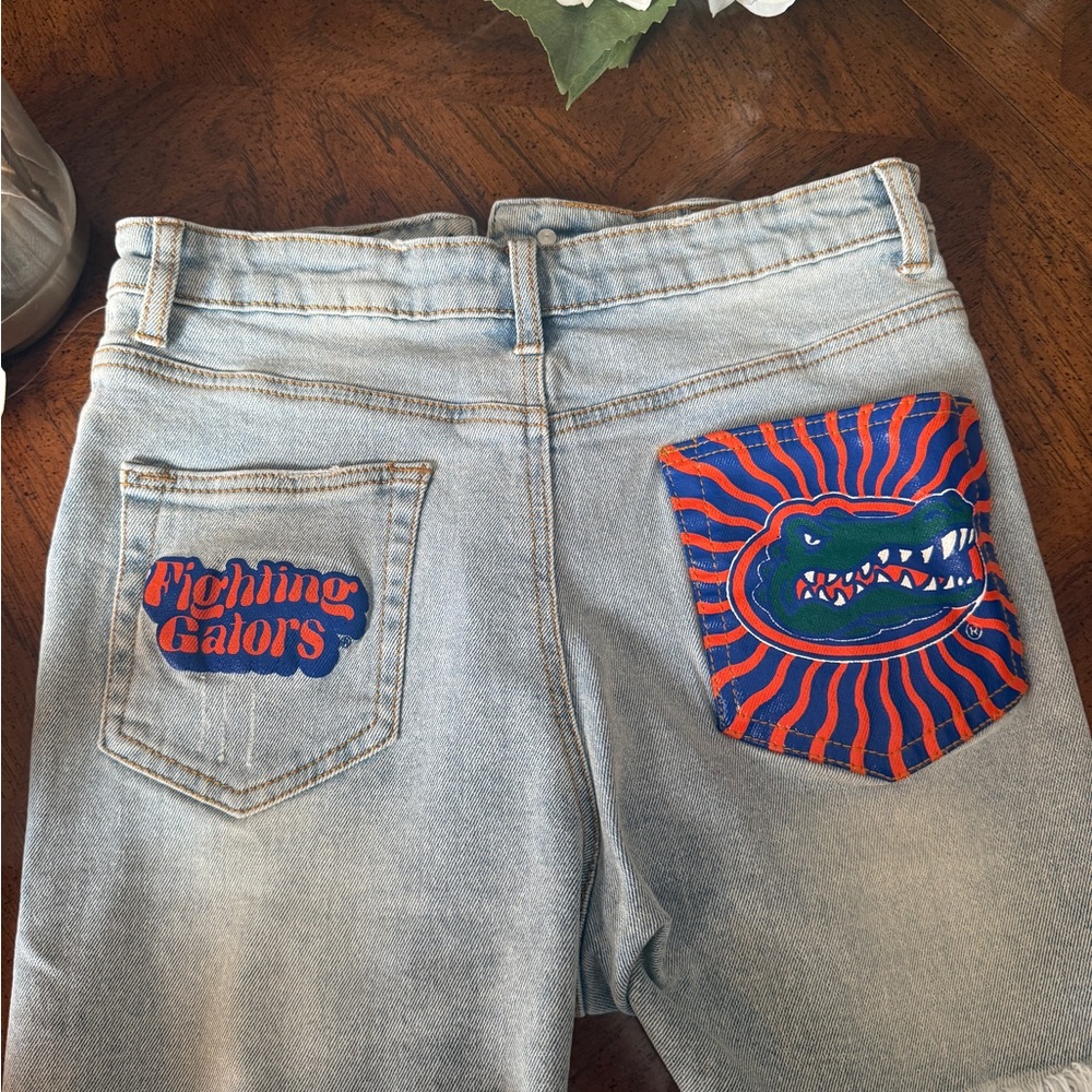 UF Gators Light Blue Denim Shorts - Picture 4 of 5